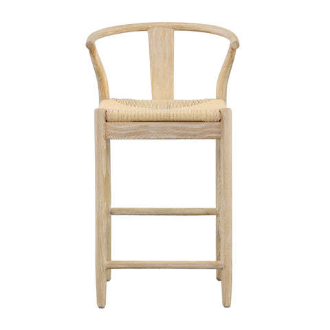 Renault Light Bleached Natural Finish Counter Stool