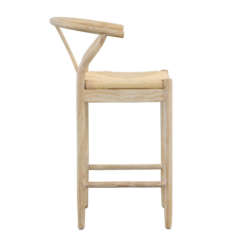 Renault Light Bleached Natural Finish Counter Stool