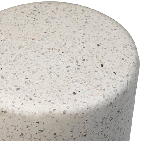 Adriti Off White Terrazzo Outdoor Side Table