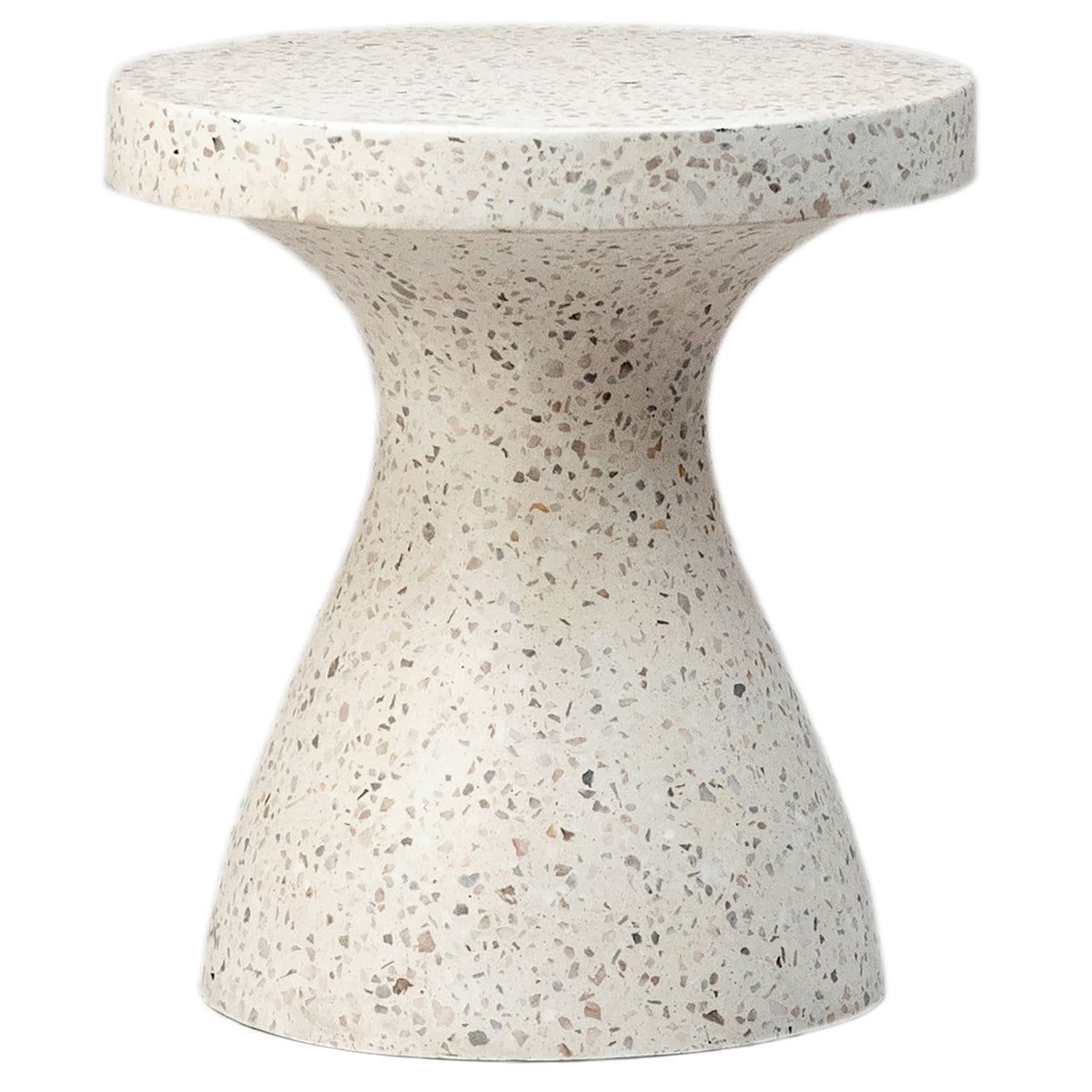 Savitri Off White Terrazzo Outdoor Side Table