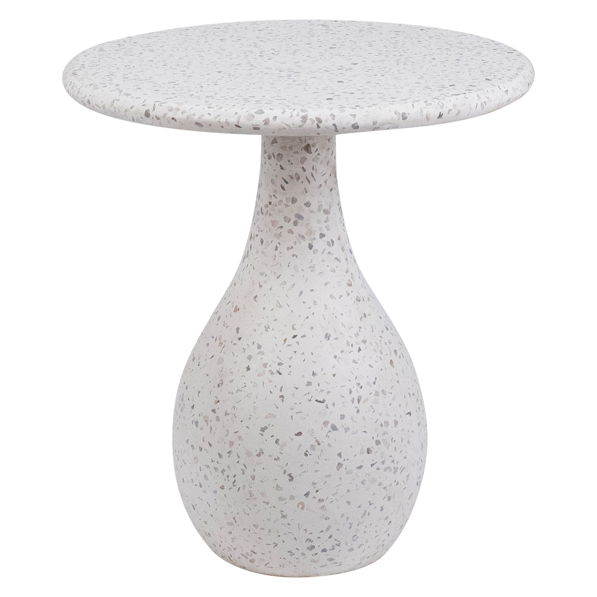 Yulo Off White Terrazzo Outdoor Side Table