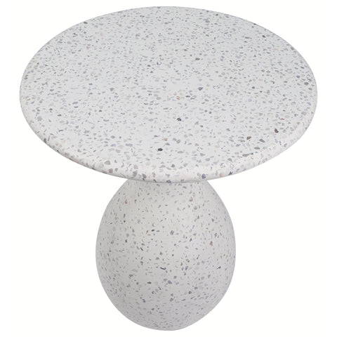 Yulo Off White Terrazzo Outdoor Side Table