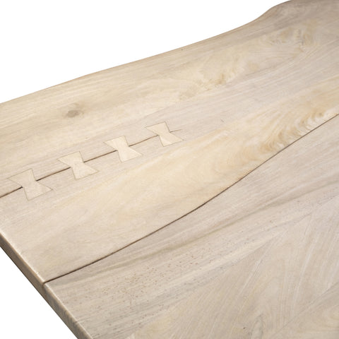 Brixton Light Warm Wash Sealed Finish and Black Iron Dining Table