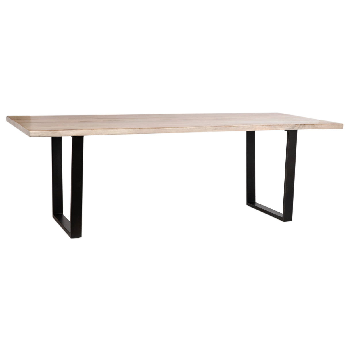 Brixton Light Warm Wash Sealed Finish and Black Iron Dining Table