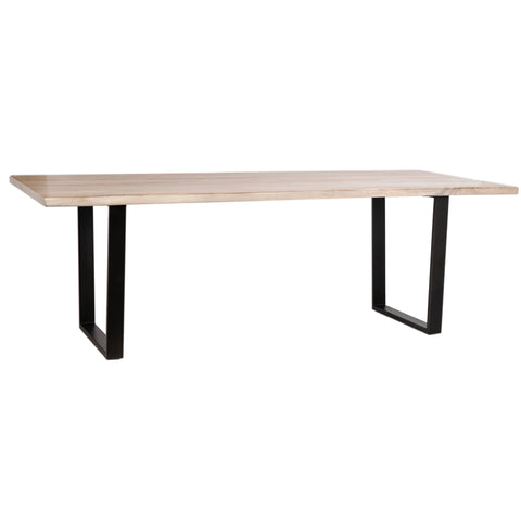 Brixton Light Warm Wash Sealed Finish and Black Iron Dining Table