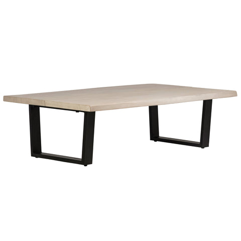 Brixton Light Warm Wash Finish and Black Iron Base Coffee Table
