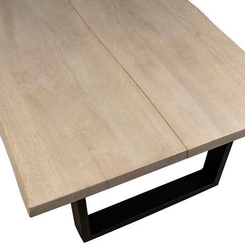 Brixton Light Warm Wash Finish and Black Iron Base Coffee Table