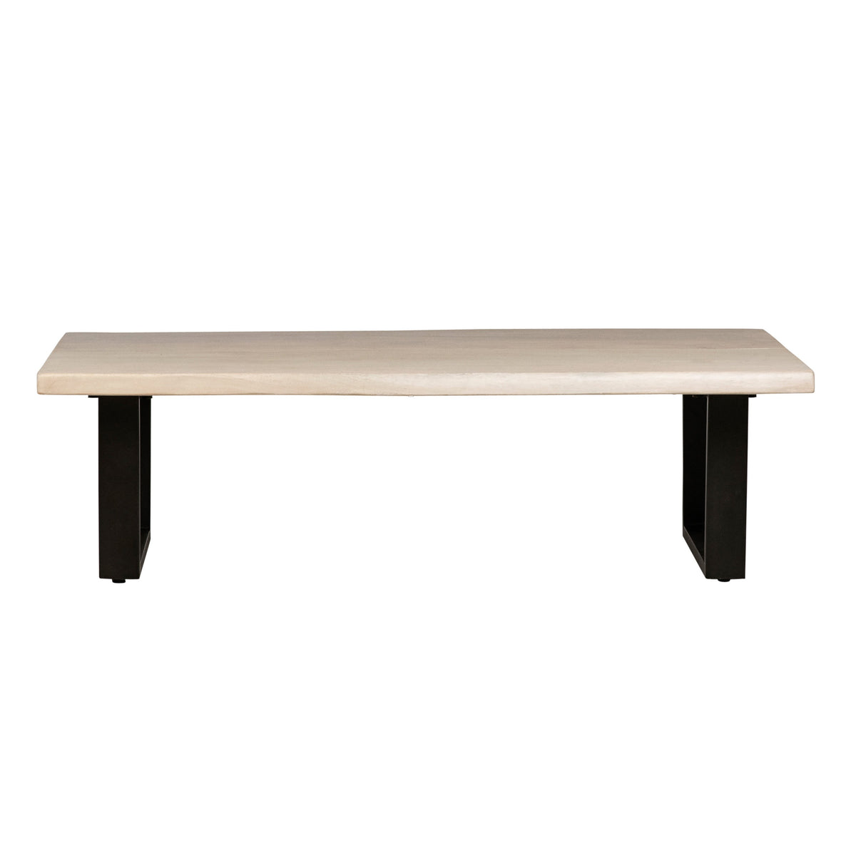 Brixton Light Warm Wash Finish and Black Iron Base Coffee Table