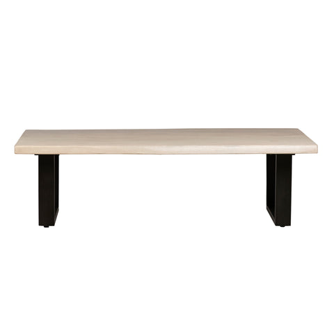 Brixton Light Warm Wash Finish and Black Iron Base Coffee Table