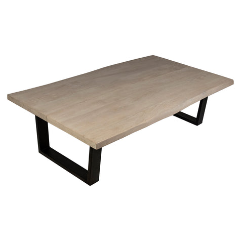Brixton Light Warm Wash Finish and Black Iron Base Coffee Table