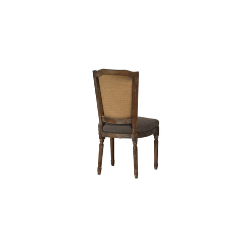 Arras Grey Upholstery and Antique Wood Finish Dining Chair
