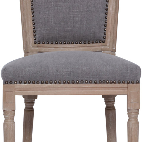 Arras Grey Upholstery and Antique Wood Finish Dining Chair