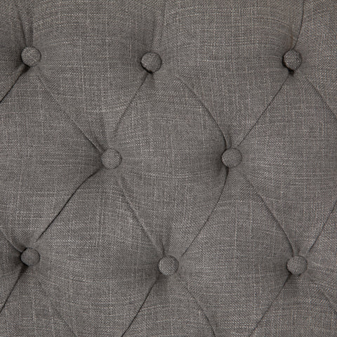 Reilly Grey and Light Brown Upholstery and Antique Wood Finish Bench