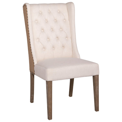 Reilly Ivory with Tan Back and Antique Wood Wash Finish Dining Chair