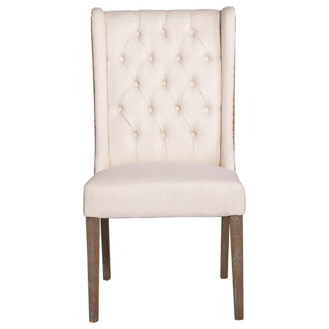 Reilly Ivory with Tan Back and Antique Wood Wash Finish Dining Chair