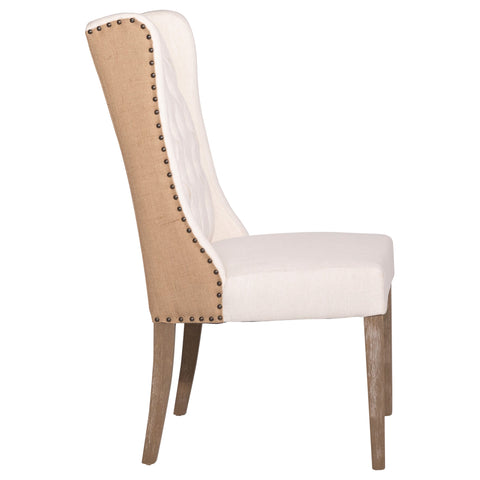 Reilly Ivory with Tan Back and Antique Wood Wash Finish Dining Chair