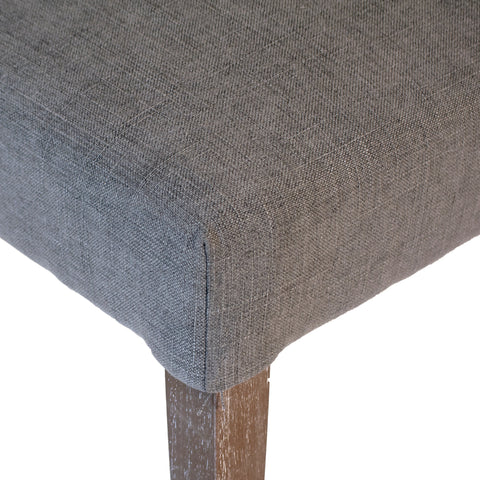 Ardee Grey and Light Brown Upholstery and Antique Wood Finish Dining Chair