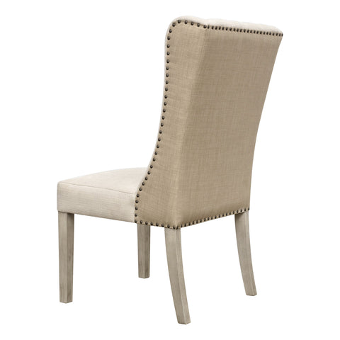 Diana Light Sand Upholstery and Light Warm Wash Wood Legs Dining Chair