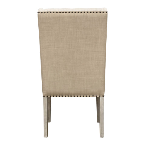 Diana Light Sand Upholstery and Light Warm Wash Wood Legs Dining Chair