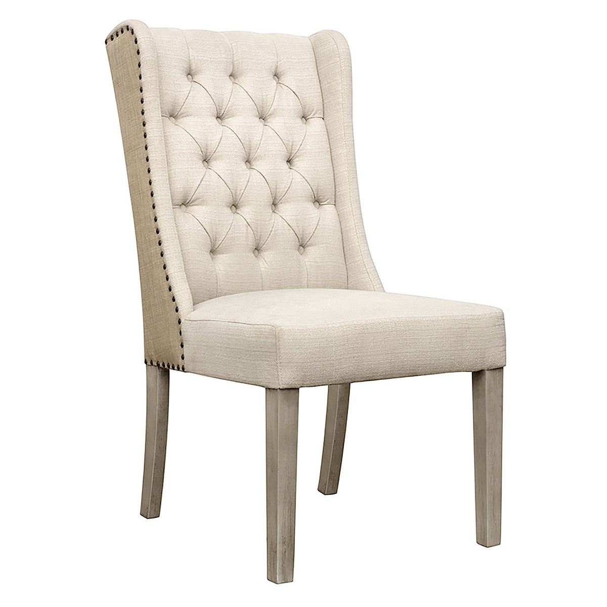 Diana Light Sand Upholstery and Light Warm Wash Wood Legs Dining Chair