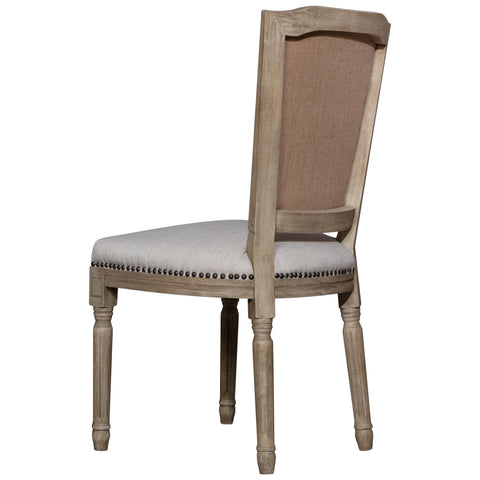 Arthas Light Sand Upholstery and Antique Bleached Wood Finish Dining Chair