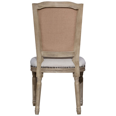 Arthas Light Sand Upholstery and Antique Bleached Wood Finish Dining Chair