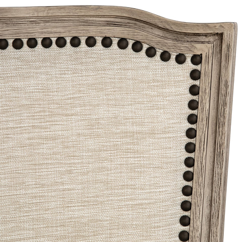 Arthas Light Sand Upholstery and Antique Bleached Wood Finish Dining Chair
