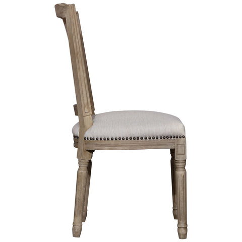 Arthas Light Sand Upholstery and Antique Bleached Wood Finish Dining Chair