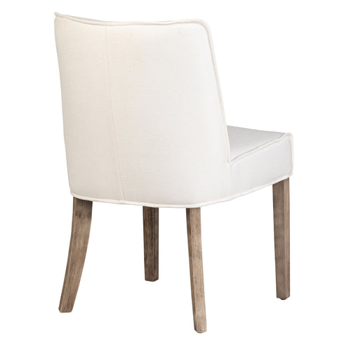 Sizan Off White Upholstery and Grey Washed Wood Finish Dining Chair