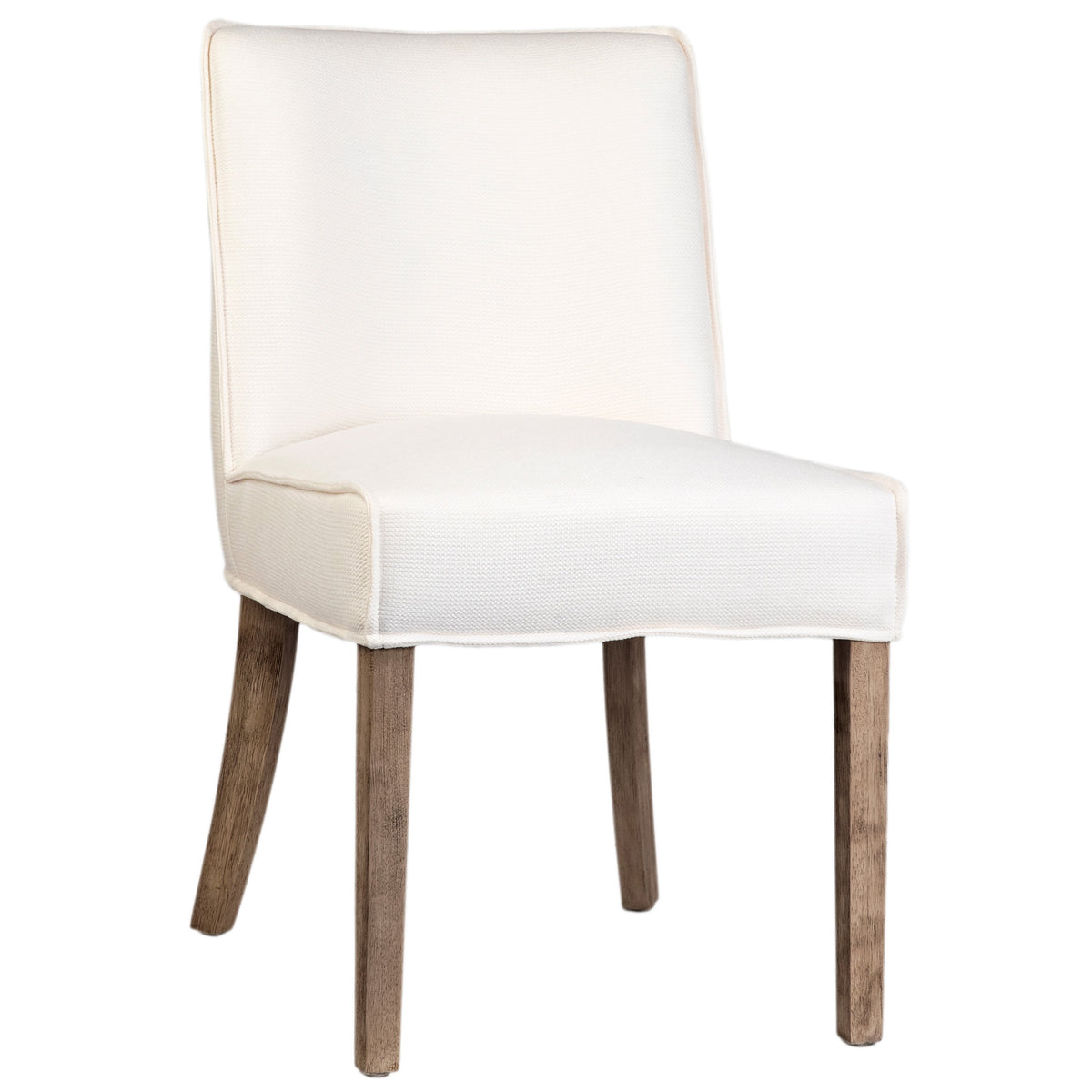 Sizan Off White Upholstery and Grey Washed Wood Finish Dining Chair