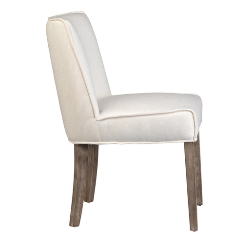 Sizan Off White Upholstery and Grey Washed Wood Finish Dining Chair
