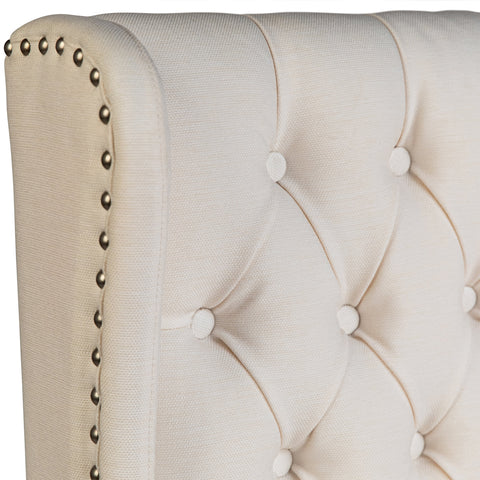 Givens White Sand Upholstery and Light Warm Wash Wood Legs Dining Chair