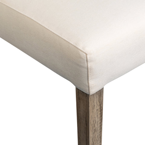 Givens White Sand Upholstery and Light Warm Wash Wood Legs Dining Chair