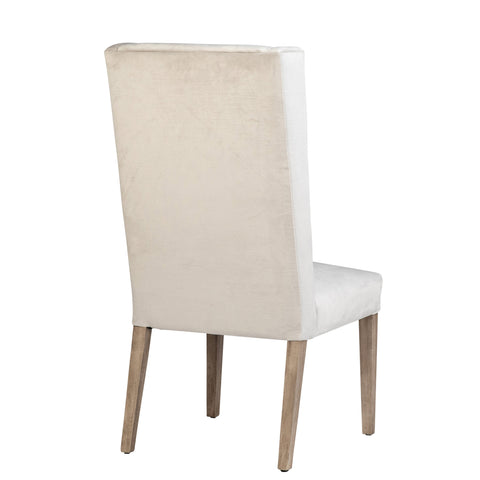 Vernon Off White Upholstery and Light Warm Wash Wood Legs Dining Chair