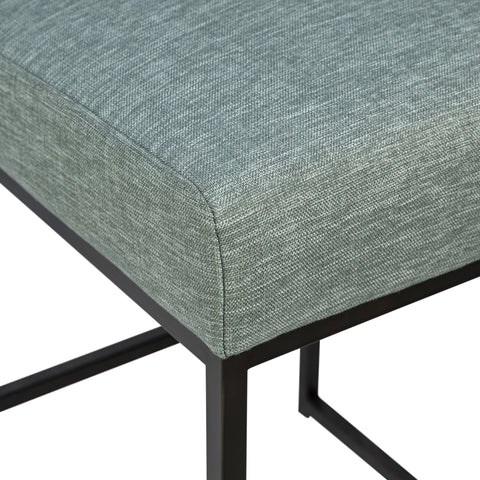 Orila Sea Green Fabric and Black Powder Coated Frame Dining Chair