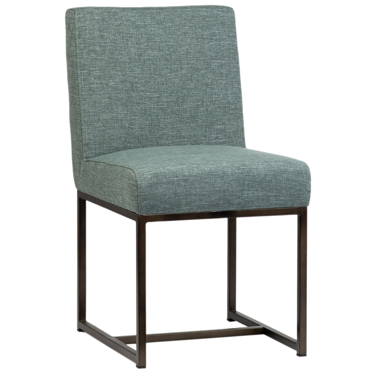 Orila Sea Green Fabric and Black Powder Coated Frame Dining Chair