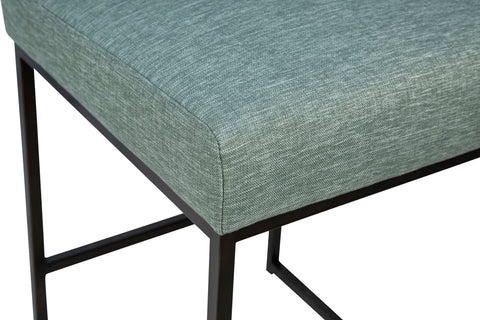 Orila Sea Green Fabric and Black Powder Coated Frame Counter Stool