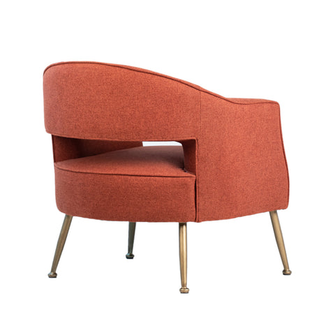 Liza Brick Red Upholstery with Gold Metal Legs Occasional Chair