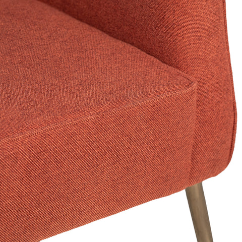 Liza Brick Red Upholstery with Gold Metal Legs Occasional Chair