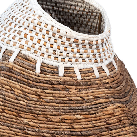 Aleena Natural Brown Finish with White Accents Basket