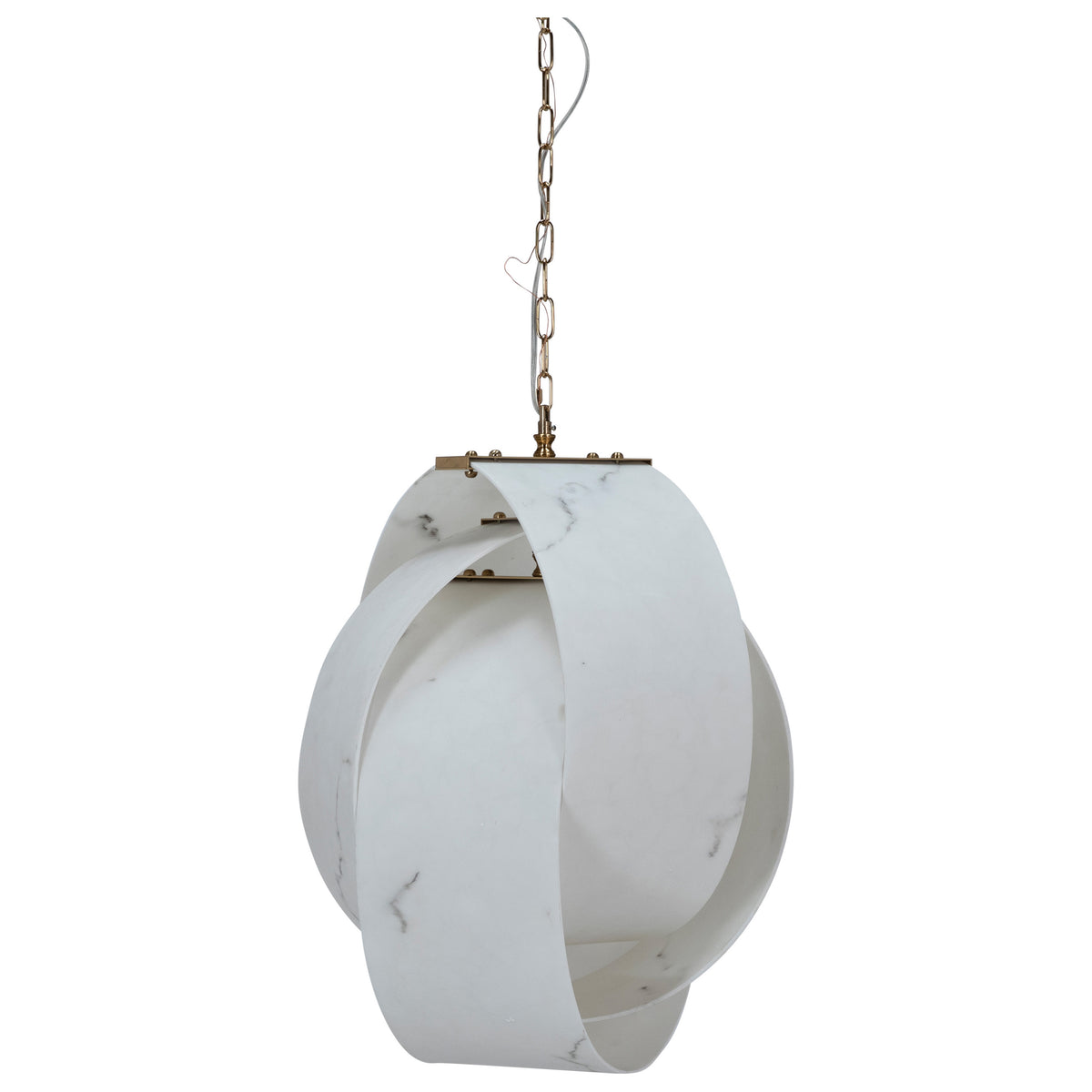 Brusells White and Antique Brass Finish Pendant Light