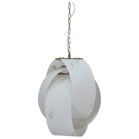 Brusells White and Antique Brass Finish Pendant Light