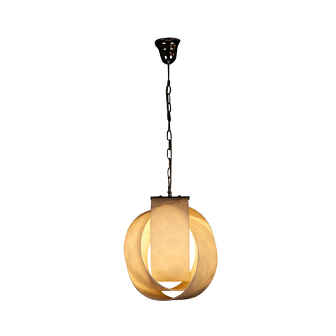 Brusells White and Antique Brass Finish Pendant Light