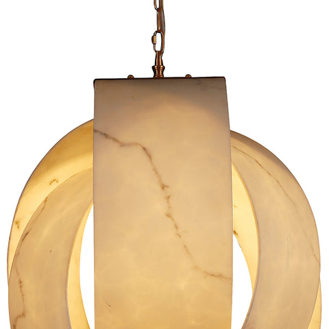 Faye White and Antique Brass Finish Pendant Light