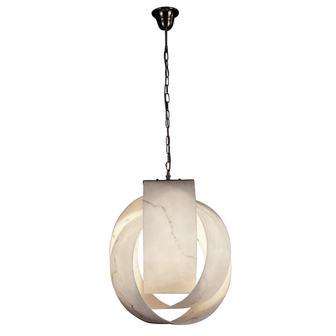 Faye White and Antique Brass Finish Pendant Light