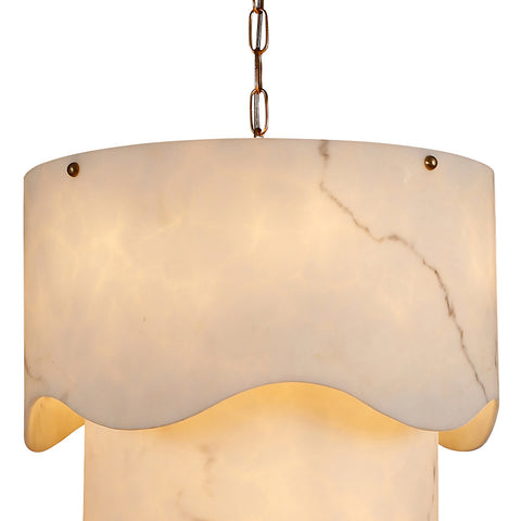 Fausto White and Antique Brass Finish Pendant Light