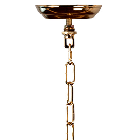 Rexor White with Grey Pattern and Gold Finish Pendant Light