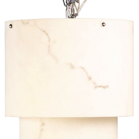 Irwin White with Grey Pattern and Chrome Finish Pendant Light