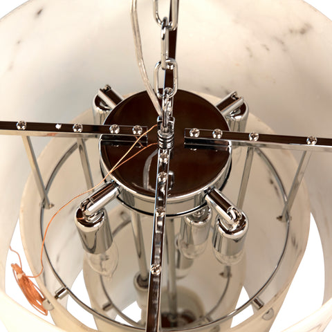 Irwin White with Grey Pattern and Chrome Finish Pendant Light