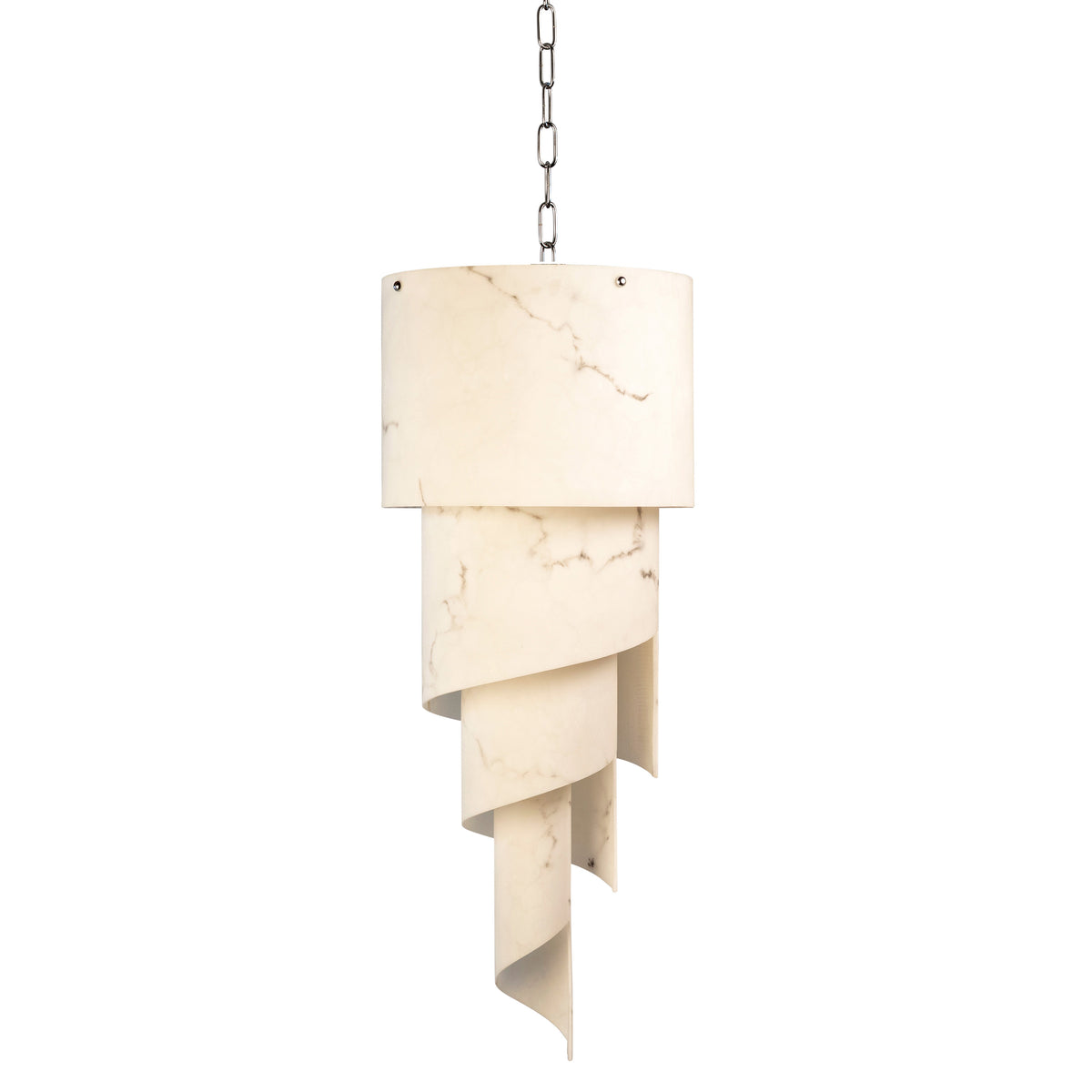 Irwin White with Grey Pattern and Chrome Finish Pendant Light